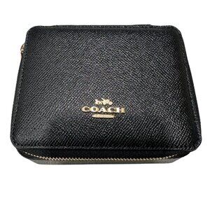 Coach Black Leather Travel Jewelry Case – Mirror & Organizer